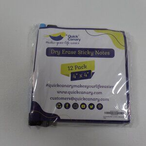 Dry Erase Reusable Sticky Notes 12 Pack 4″x4″ Whiteboard Stickers 2 Pens